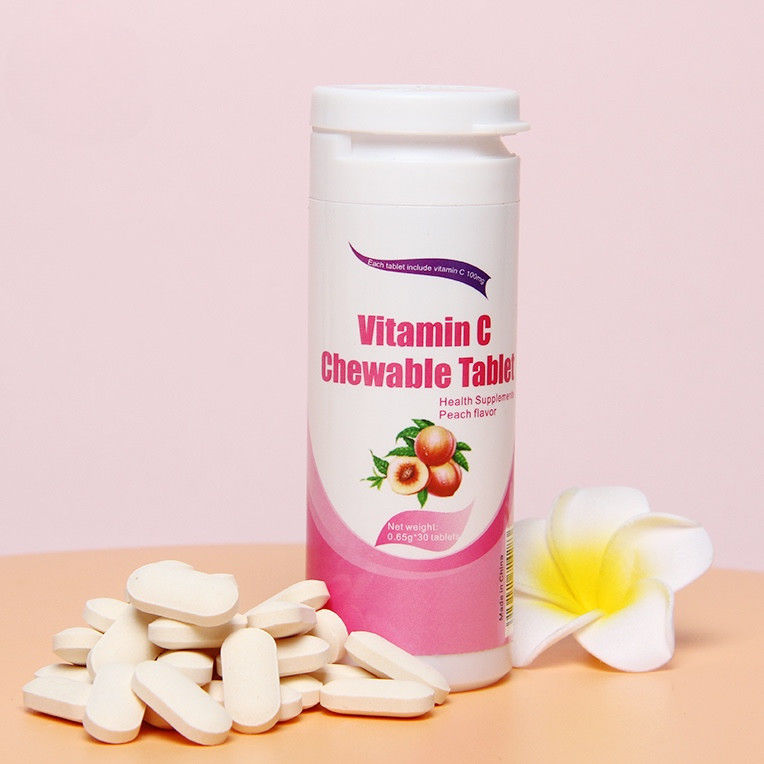 オム プライベート ラベル 肌の白化 免疫サプリメント カスタム ビタミンC 100mg 500mg 噛む錠剤